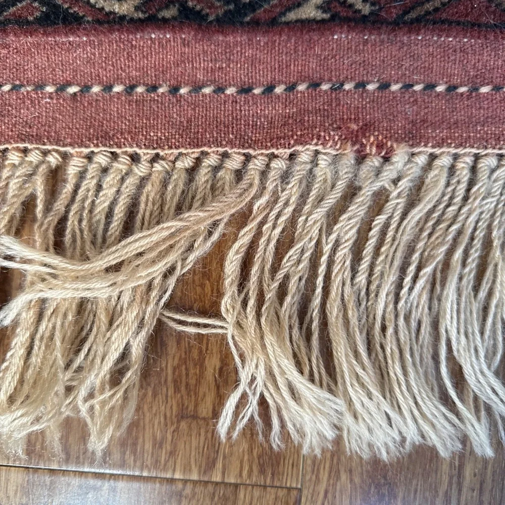 Turkmen Oriental Tekke Rug Wool Geometric 46X 74‎ inches